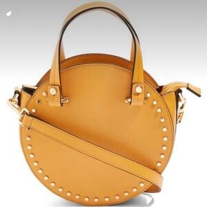 Topshop Taylor Circle Studded Crossbody Bag Purse Tote in Mustard Yellow